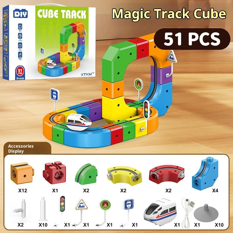 Small Train Track Cube Toy
